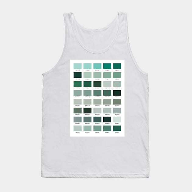 Album Pastel Green Color Swatch Track List Compilation. Tank Top by ziiyou